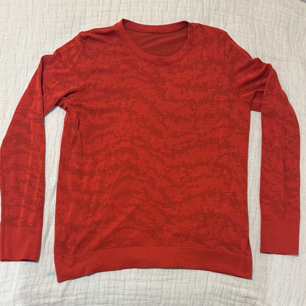 lululemon athletica Burnt Orange Patterned Long Sleeve Top